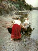 Anders Zorn femme au jupon rouge oil painting reproduction